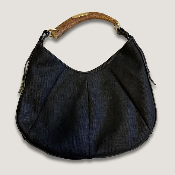 YSL Mombasa Black Canvas Hobo Bag — Tom Ford Era 100% authentic - Picture 3 of 8